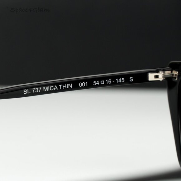 Saint Laurent Women Sunglasses Black Cat Eye SL737 MICA THIN 001 BRAND NEW - Picture 7 of 14